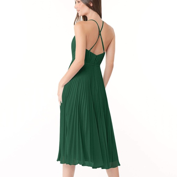 NWT Azazie x Kendall+Kylie Dasha Dress. Size A12. Color Pine (#84). Unaltered. - Picture 2 of 14